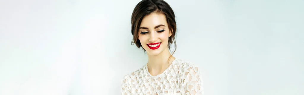 Elegant woman smiling with confidence