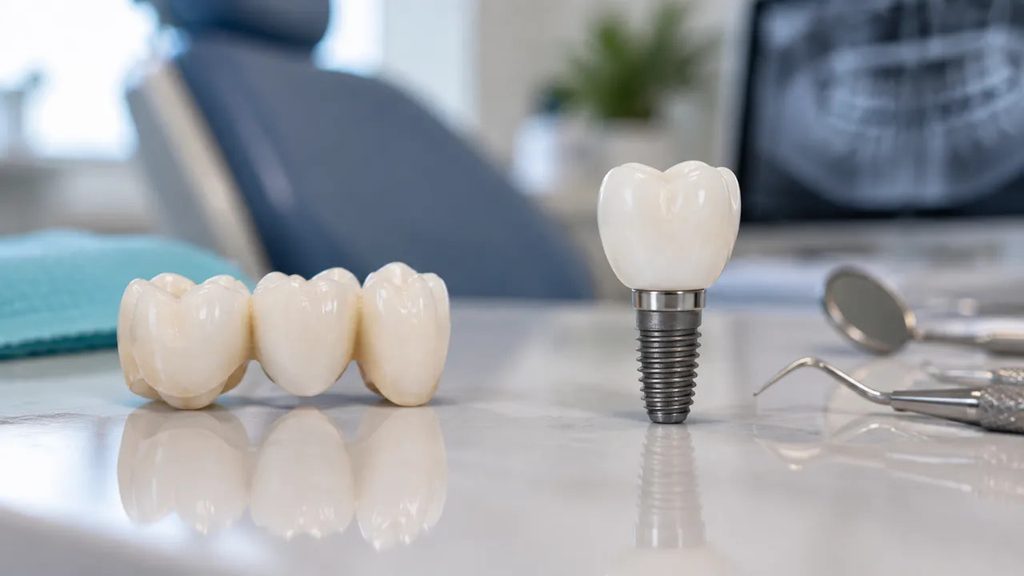 Dental bridge vs. Dental implant Dental bridge vs. Dental implant