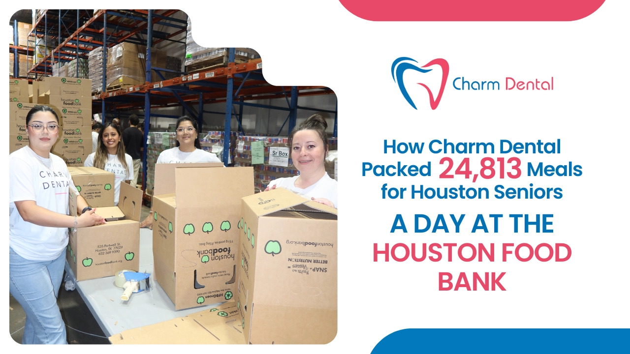 How charm dental packed 24813 meals for houston seniors — a day at the houston food bank How charm dental packed 24,813 meals for houston seniors — a day at the houston food bank