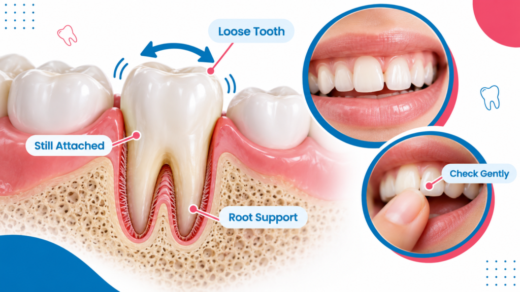 What does it mean if your tooth is loose but still attached What does it mean if your tooth is loose but still attached?