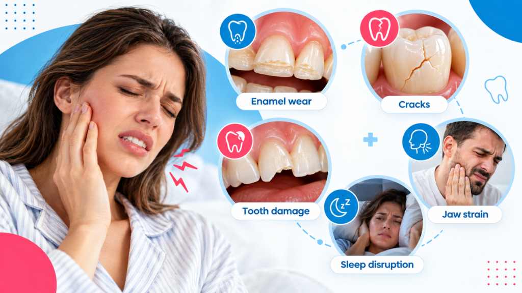 What happens if teeth grinding continues What happens if teeth grinding continues?
