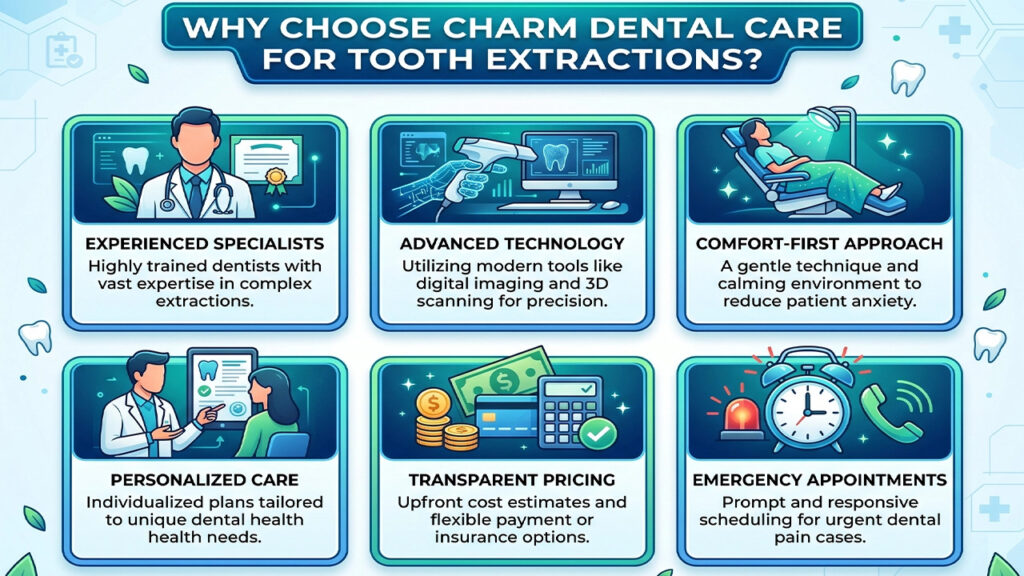 Why choose charm dental care for tooth extractions?